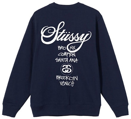 Stüssy 男士世界巡游标志印花长袖复古卫衣. 3913658 11