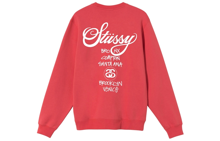 Lookbook Stüssy 男士世界巡游标志印花长袖复古卫衣. 3913658