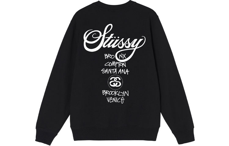 Purchase Stüssy 男士世界巡游标志印花长袖复古卫衣. 3913658