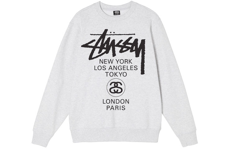 Details for Stüssy 男士世界巡游标志印花长袖复古卫衣. 3913658