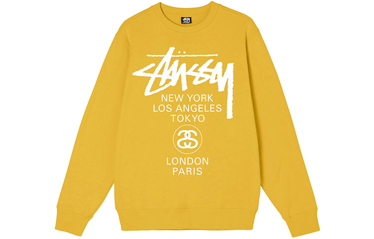Cheap Stüssy 男士世界巡游标志印花长袖复古卫衣. 3913658