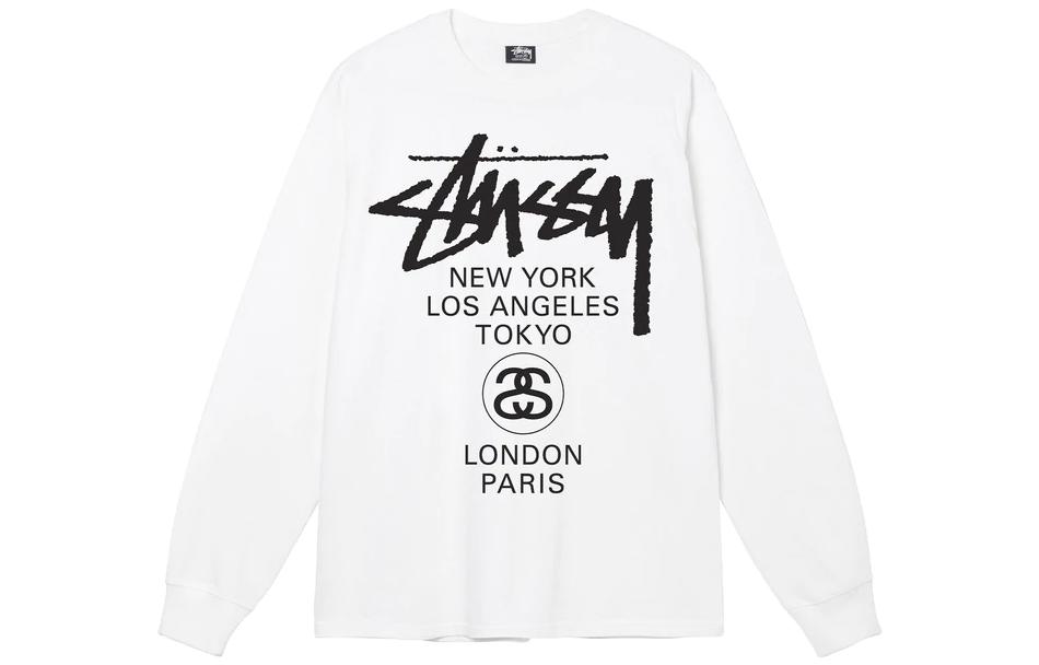Stüssy Stussy World Tour LS Tee Letter Print Retro Long Sleeve Unisex T-Shirt 3993713