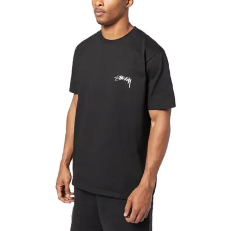 Purchase Stüssy 世界巡演現代標誌塗鴉印花純棉男女同款T恤。 1904793