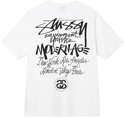 Stüssy 世界巡演現代標誌塗鴉印花純棉男女同款T恤。 1904793 Cheap Stüssy 世界巡演現代標誌塗鴉印花純棉男女同款T恤。 1904793