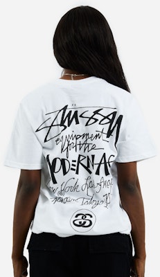 Stüssy 世界巡演現代標誌塗鴉印花純棉男女同款T恤。 1904793 2