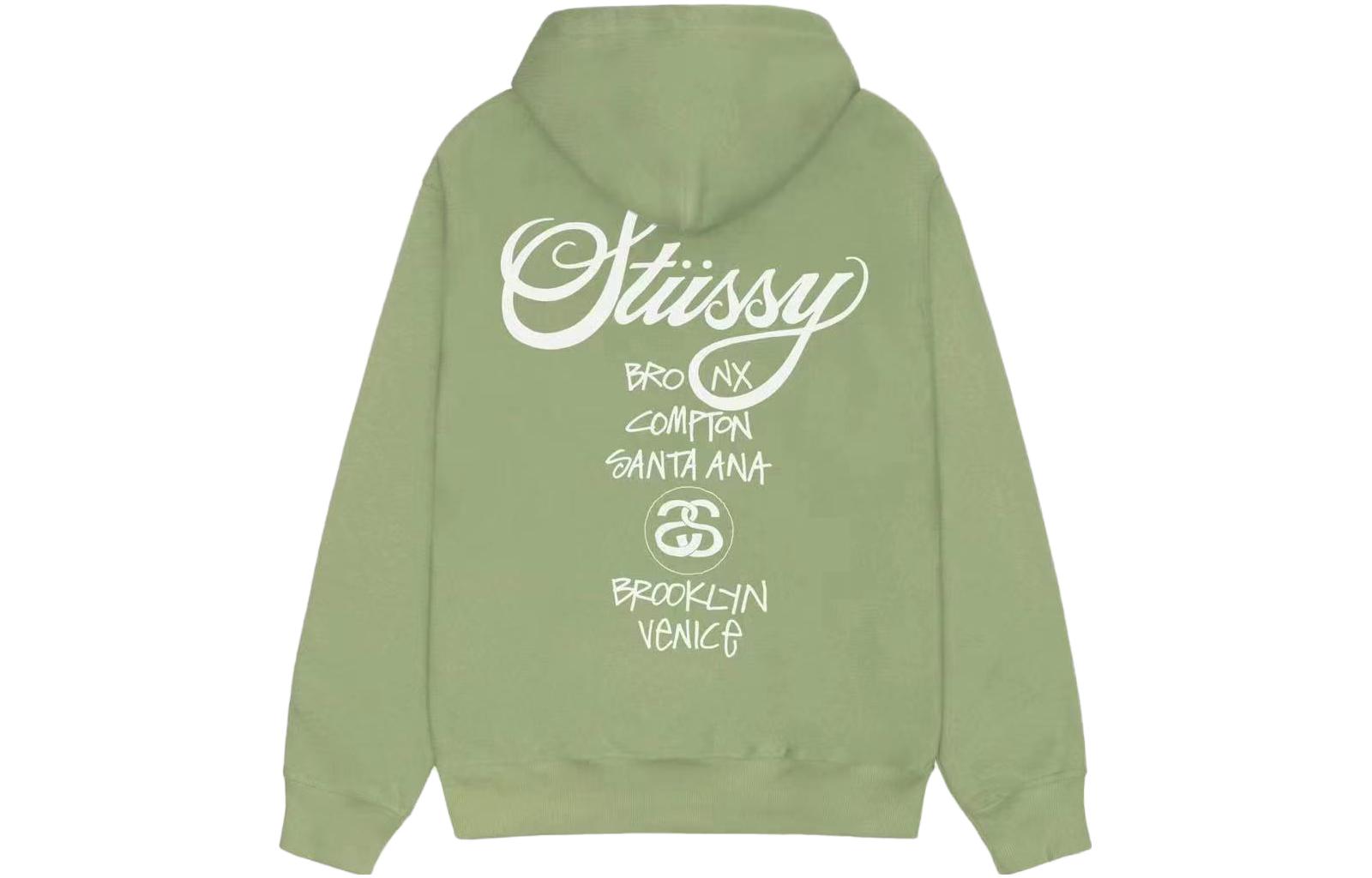 Stüssy Stussy World Tour Zip Hoodie Letter Print Fleece Retro Unisex Hoodie. 3973713 圖 15