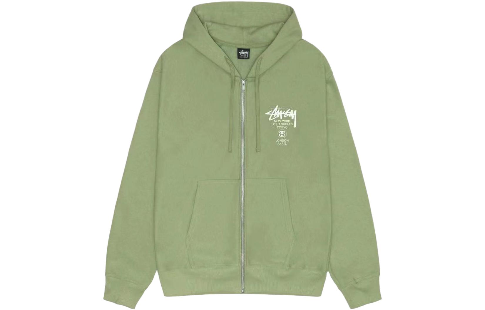 Stüssy Stussy World Tour Zip Hoodie Letter Print Fleece Retro Unisex Hoodie. 3973713 圖 16