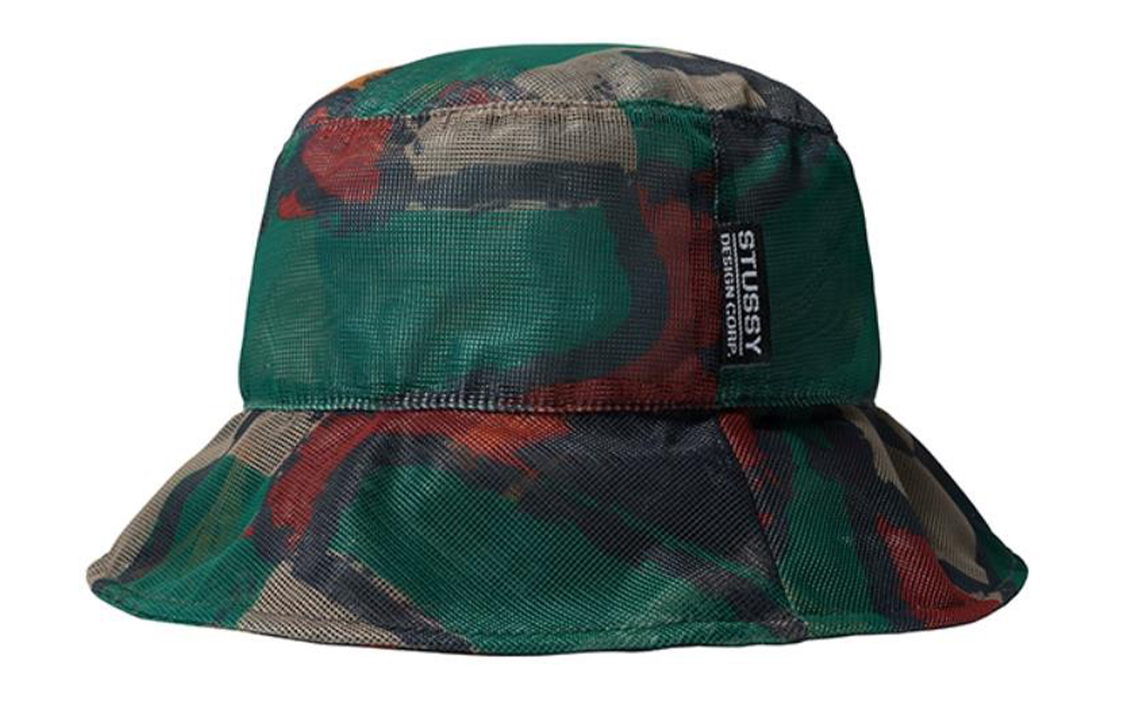 Stüssy Stussy Woven Flag Label Polyester Bucket Hat Unisex Casual Multiple Colors 1321000
