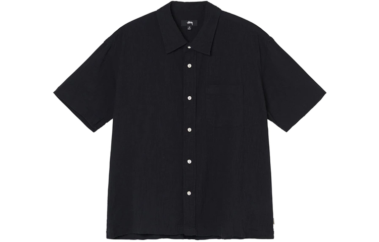 Stüssy Stussy Wrinkly Cotton Gauze Classic Vintage Short-Sleeve Shirt Mens. 1110222