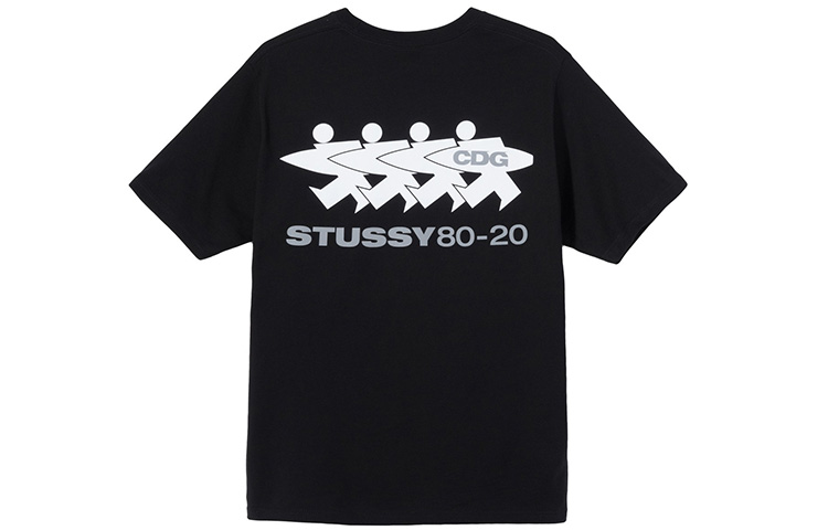 Stüssy Stussy x CDG Logo Print Short Sleeve Retro T-Shirt Unisex Casual Wear. 3903626