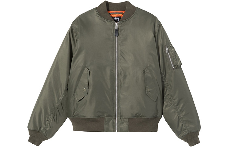 Stüssy Stussy CDG MA1 Military Green Letter Print Retro Bomber Jacket Unisex. 315271 圖 3