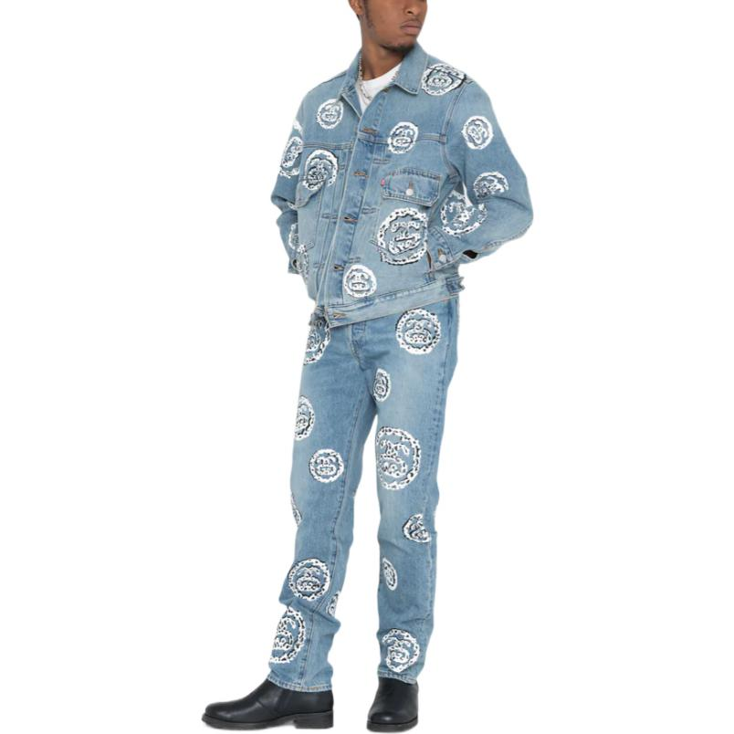 Stüssy Stussy Denim Tears FW22 All-Over Print Vintage Straight Denim Jeans Unisex 40008168 圖 11