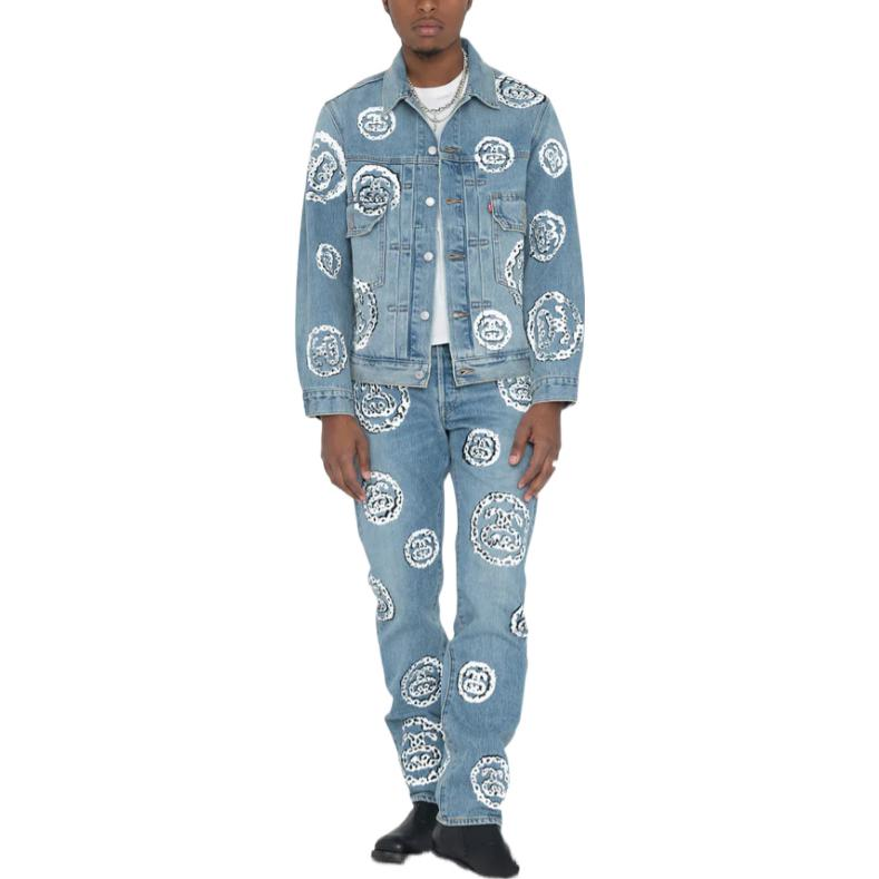 Stüssy Stussy Denim Tears FW22 All-Over Print Vintage Straight Denim Jeans Unisex 40008168 圖 9