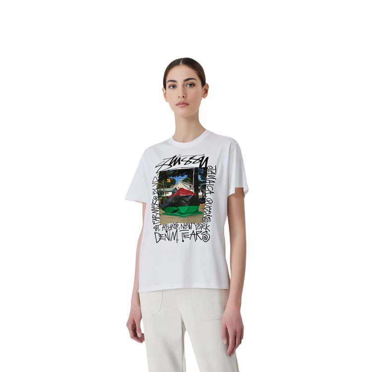 Purchase Stüssy x Denim Tears 2022秋冬字母印花复古白色圆领T恤 男女款 3903832