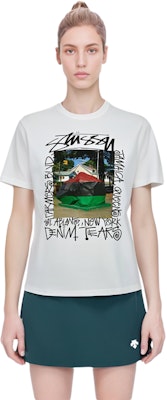 Stüssy x Denim Tears 2022秋冬字母印花复古白色圆领T恤 男女款 3903832 Sizing Stüssy x Denim Tears 2022秋冬字母印花复古白色圆领T恤 男女款 3903832