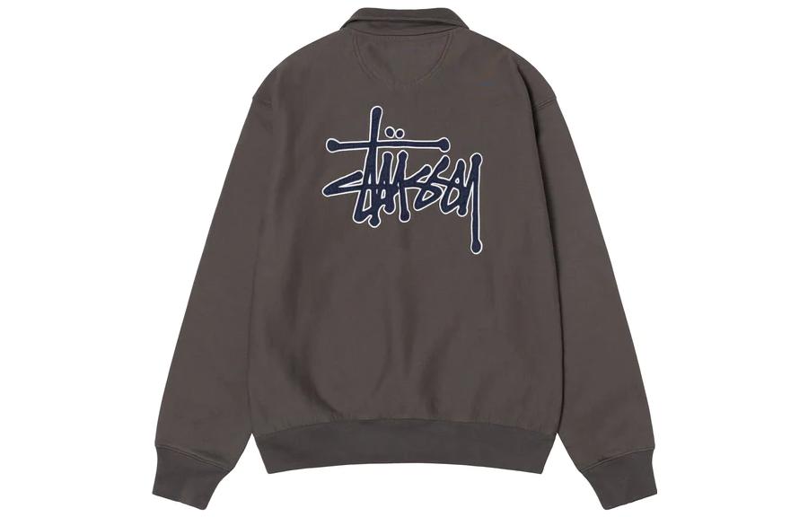 Stüssy Stussy Denim Tears Half Zip Fleece Collared Sweatshirt Charcoal Unisex Retro Style 318045 圖 3
