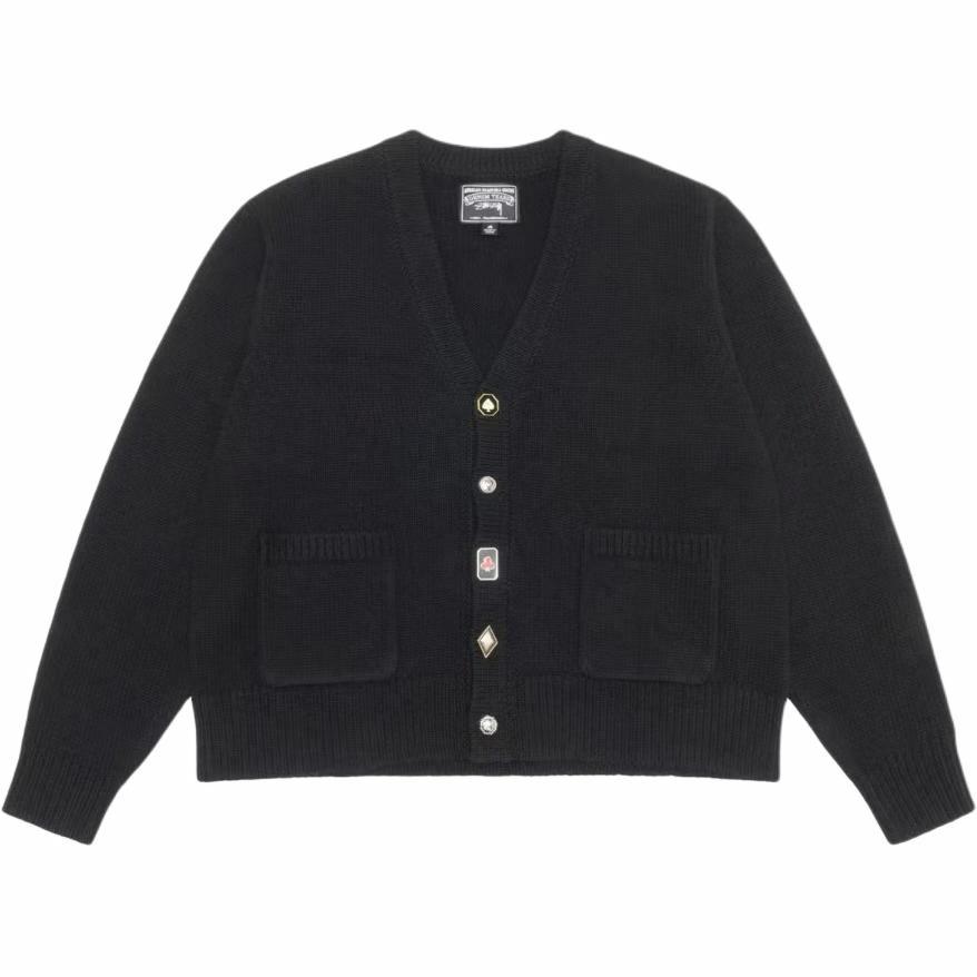 Stüssy Stussy Denim Tears SS25 Button Heart Vintage Knit Sweater Unisex Black. 317016 圖 2