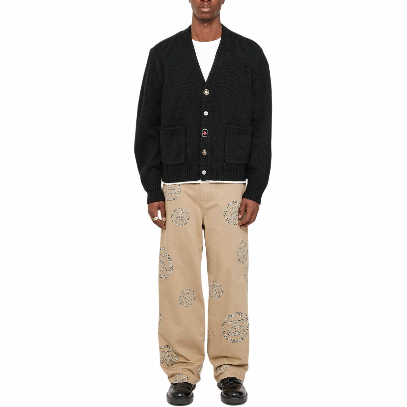 Stüssy Stussy Denim Tears SS25 Button Heart Vintage Knit Sweater Unisex Black. 317016 圖 4