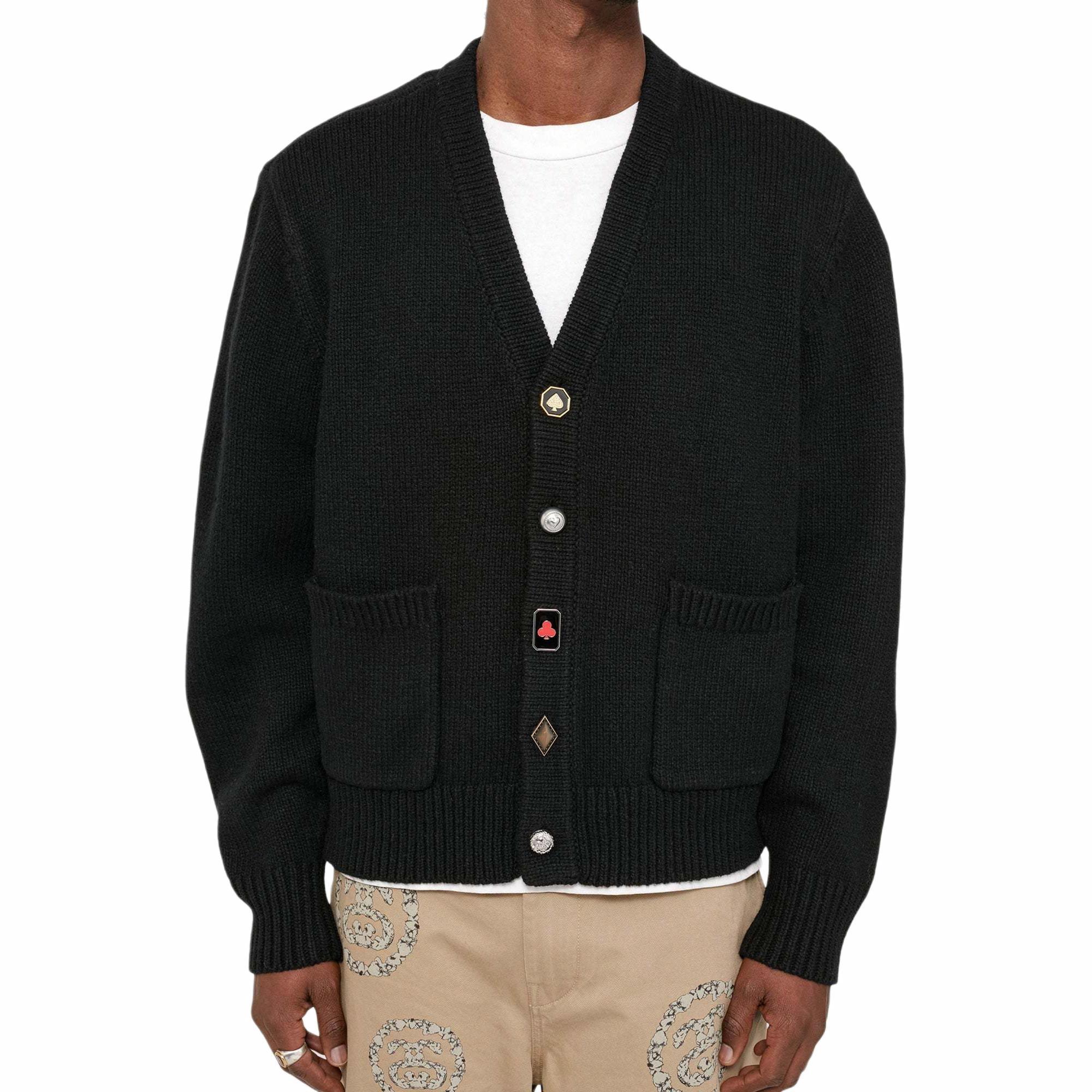 Stüssy Stussy Denim Tears SS25 Button Heart Vintage Knit Sweater Unisex Black. 317016 圖 8