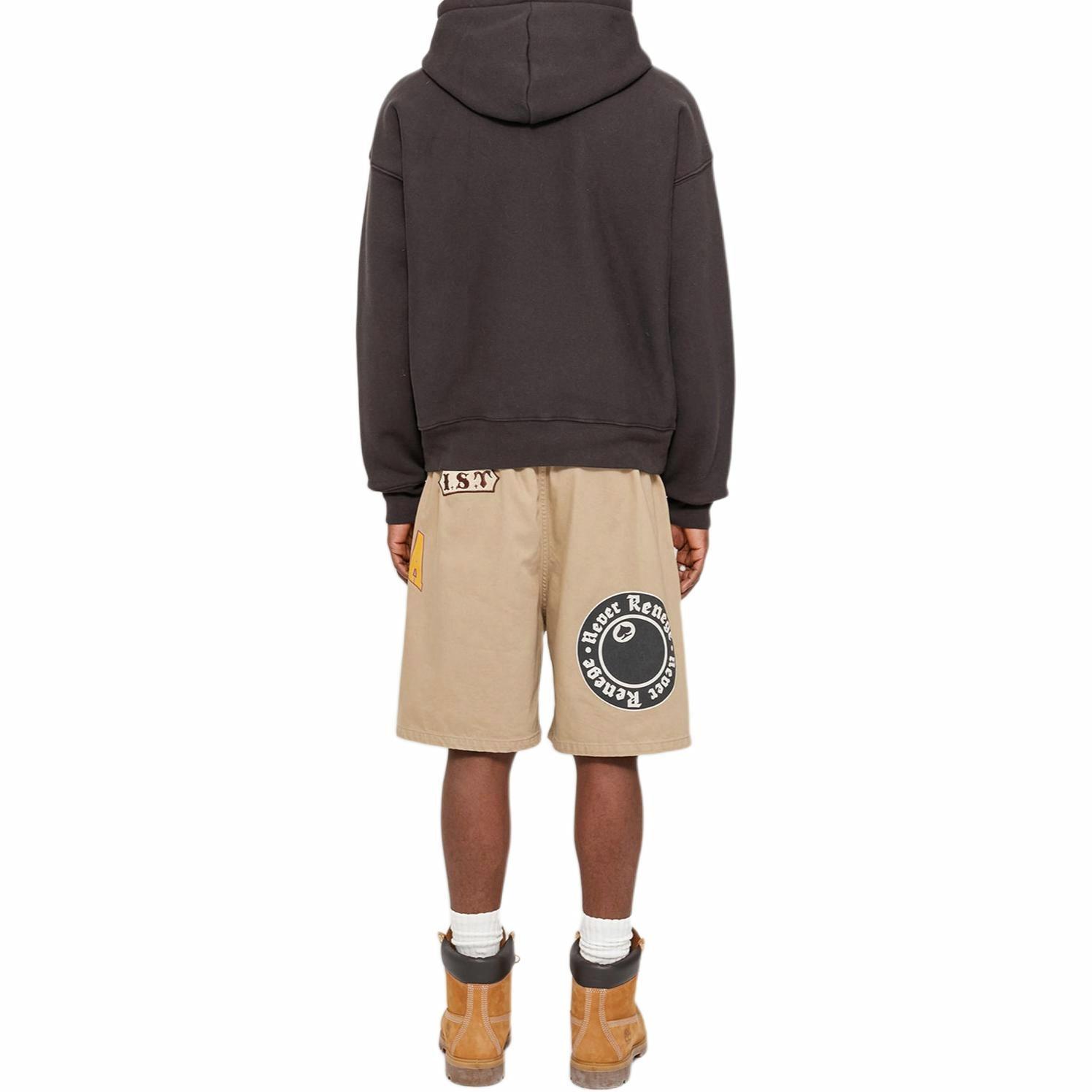 Shop Stüssy Stussy x Denim Tears SS25 Khaki Logo Print Elastic Waist Vintage Shorts Unisex 312025