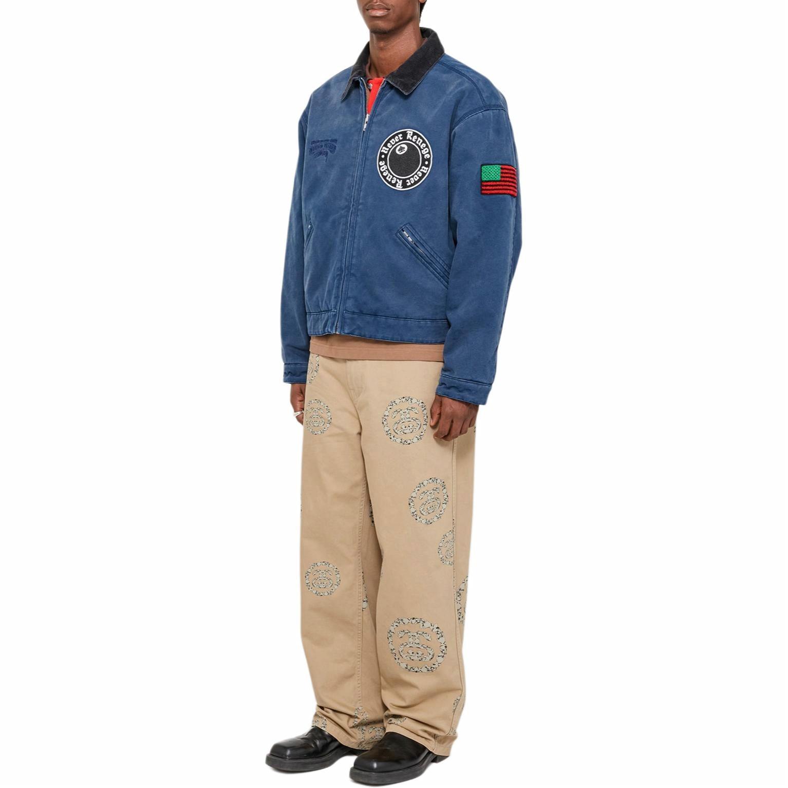 Purchase Stüssy Stussy x Denim Tears SS25 Navy Blue Vintage Workwear Zip Jacket Unisex. 315512-stussy