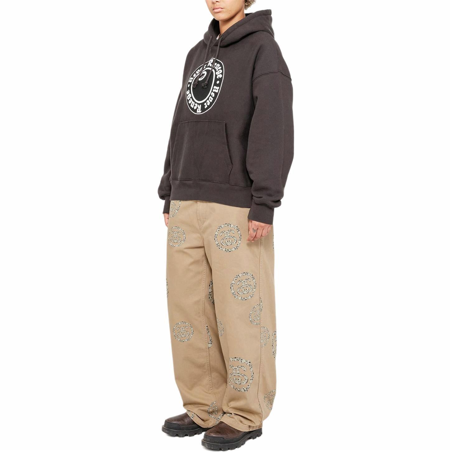 Details for Stüssy Stussy x Denim Tears SS25 Unisex Vintage Straight Fit Khaki Jeans with Wreath Pattern 316091