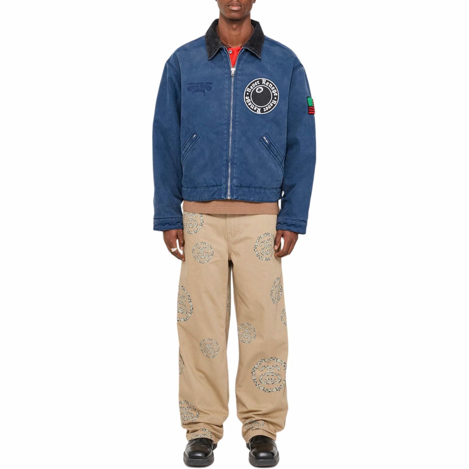 Sizing Stüssy Stussy x Denim Tears SS25 Unisex Vintage Straight Fit Khaki Jeans with Wreath Pattern 316091