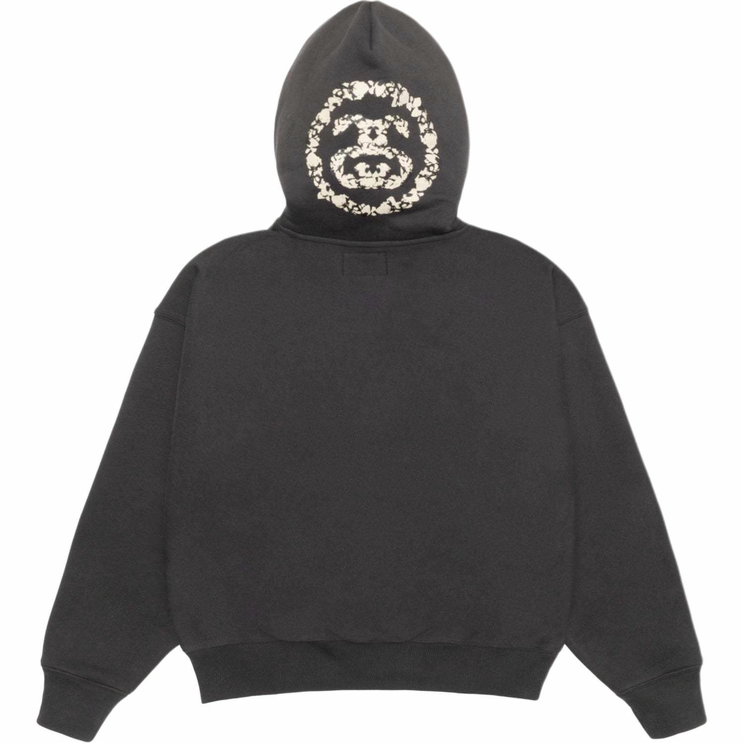 Lookbook Stüssy x Denim Tears SS25 Hoodie Vintage Unisex Abu Gelap Logo & Saku Kanguru 318050