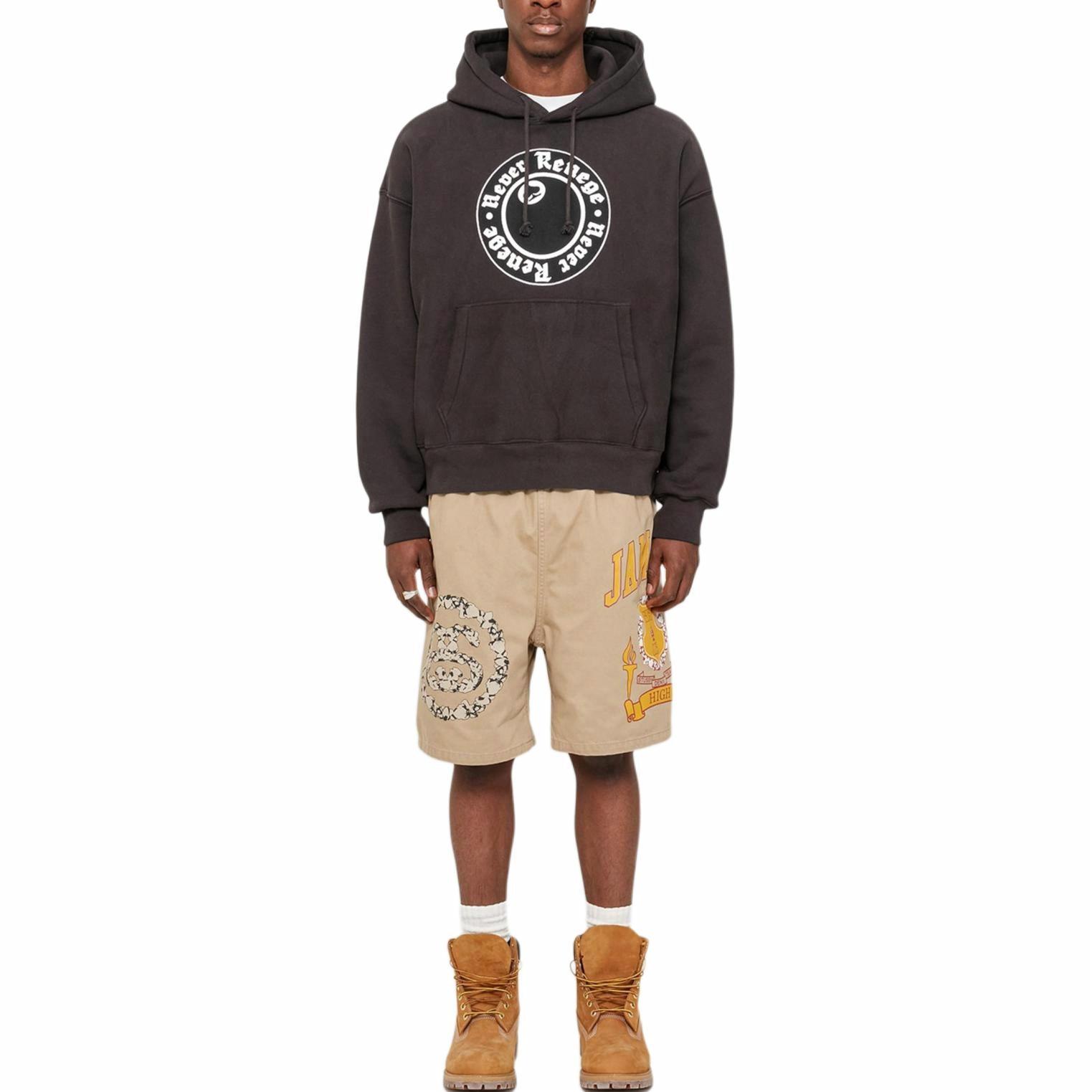 Purchase Stüssy x Denim Tears SS25 Hoodie Vintage Unisex Abu Gelap Logo & Saku Kanguru 318050