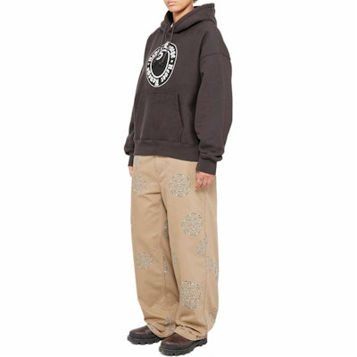 Stüssy x Denim Tears SS25 Hoodie Vintage Unisex Abu Gelap Logo & Saku Kanguru 318050 Details for Stüssy x Denim Tears SS25 Hoodie Vintage Unisex Abu Gelap Logo & Saku Kanguru 318050