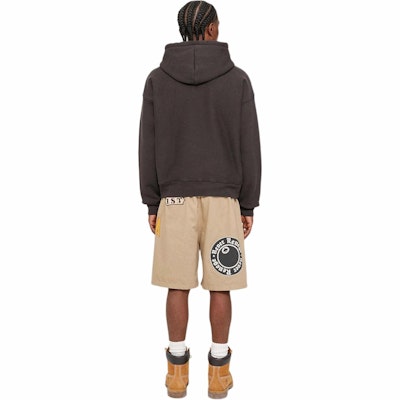 Stüssy x Denim Tears SS25 Hoodie Vintage Unisex Abu Gelap Logo & Saku Kanguru 318050 Sizing Stüssy x Denim Tears SS25 Hoodie Vintage Unisex Abu Gelap Logo & Saku Kanguru 318050