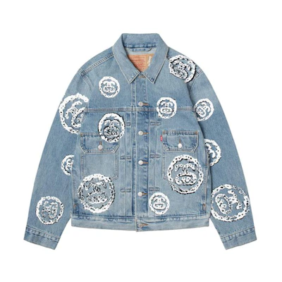 Stüssy Stussy Denim Tears Levi's Type 2 Light Blue Vintage Print Denim Jacket Unisex. 80208168