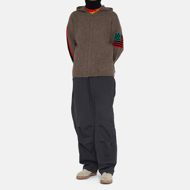 Stüssy Stussy Denim Tears Zip Hoodie Retro Unisex Sweater Grey Brown Back Print. 317009 圖 4