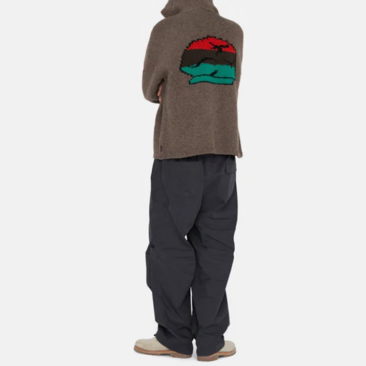 Stüssy Stussy Denim Tears Zip Hoodie Retro Unisex Sweater Grey Brown Back Print. 317009 圖 5