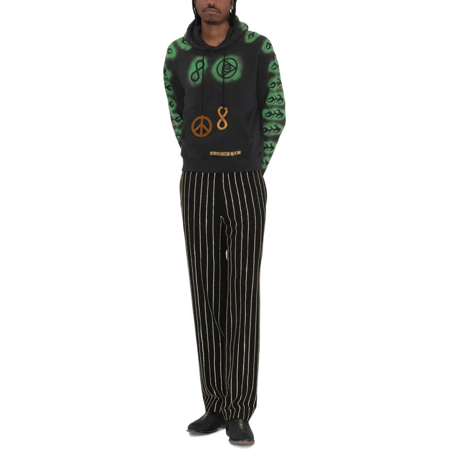 Stüssy Stussy Dries Van Noten Black Hoodie with Letter Print & Airbrush Embroidery. 318044 圖 4