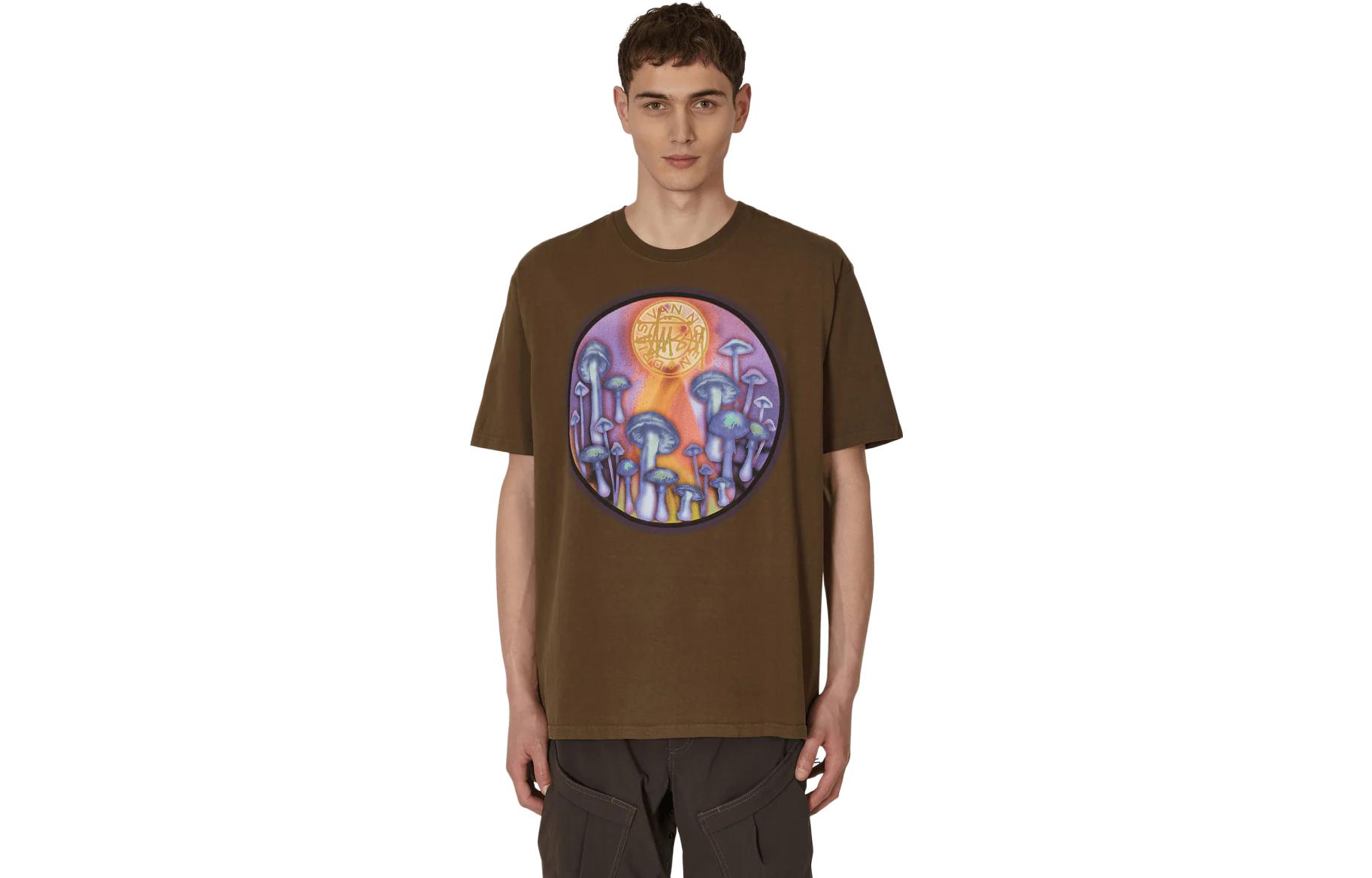 Stüssy Stussy Dries Van Noten Brown Embroidered Graphic Vintage Unisex T-Shirt. 3903779 KHAK 圖 3