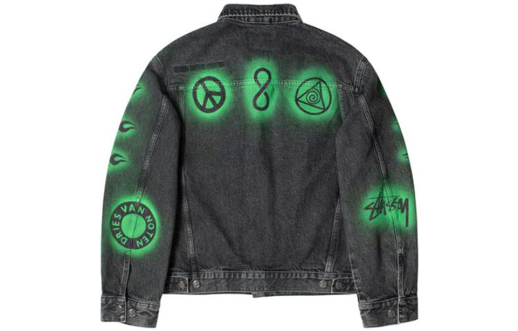 Lookbook Stüssy x Dries Van Noten 幾何印花牛仔外套 復古風格 315295