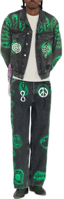 Stüssy x Dries Van Noten 幾何印花牛仔外套 復古風格 315295 Shop Stüssy x Dries Van Noten 幾何印花牛仔外套 復古風格 315295