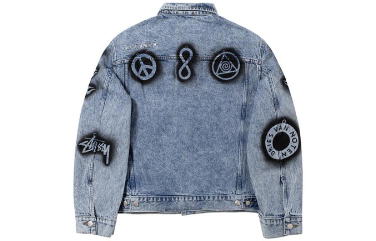 Cheap Stüssy x Dries Van Noten 幾何印花牛仔外套 復古風格 315295