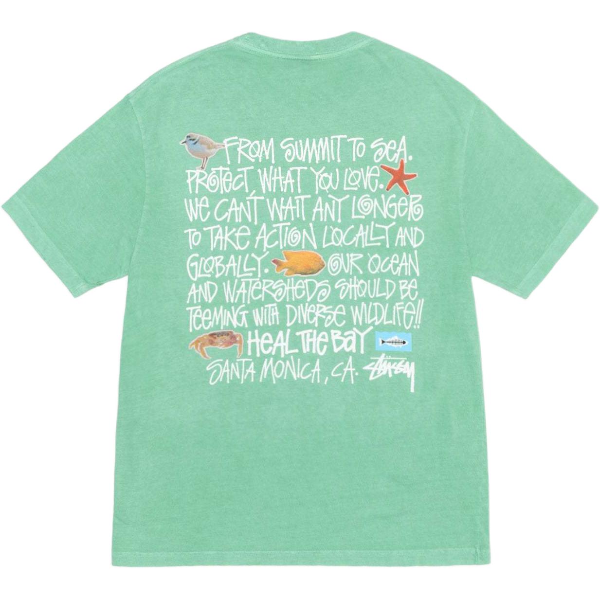 Stüssy Stussy Heal The Bay SS24 Ocean Print Logo Vintage Unisex Tee. 3903953