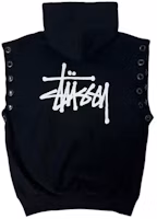 Order Stüssy Stussy x JUNYA WATANABE SS24 Distressed Logo Cutout Vest Hoodie Black (). wmt9091001