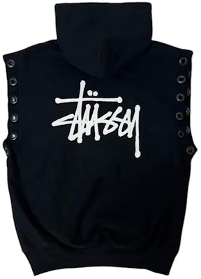 Stüssy Stussy x JUNYA WATANABE SS24 Distressed Logo Cutout Vest Hoodie Black (). wmt9091001 Order Stüssy Stussy x JUNYA WATANABE SS24 Distressed Logo Cutout Vest Hoodie Black (). wmt9091001