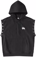 Lookbook Stüssy Stussy x JUNYA WATANABE SS24 Distressed Logo Cutout Vest Hoodie Black (). wmt9091001