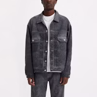 Lookbook Stüssy Stussy x Levi's FW23 Black Jacquard Workwear Jacket Unisex Vintage Style. A5216-0002