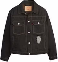 Order Stüssy Stussy x Levi's SS24 Logo Embroidered Vintage Denim Trucker Jacket Unisex Black A8326-0001