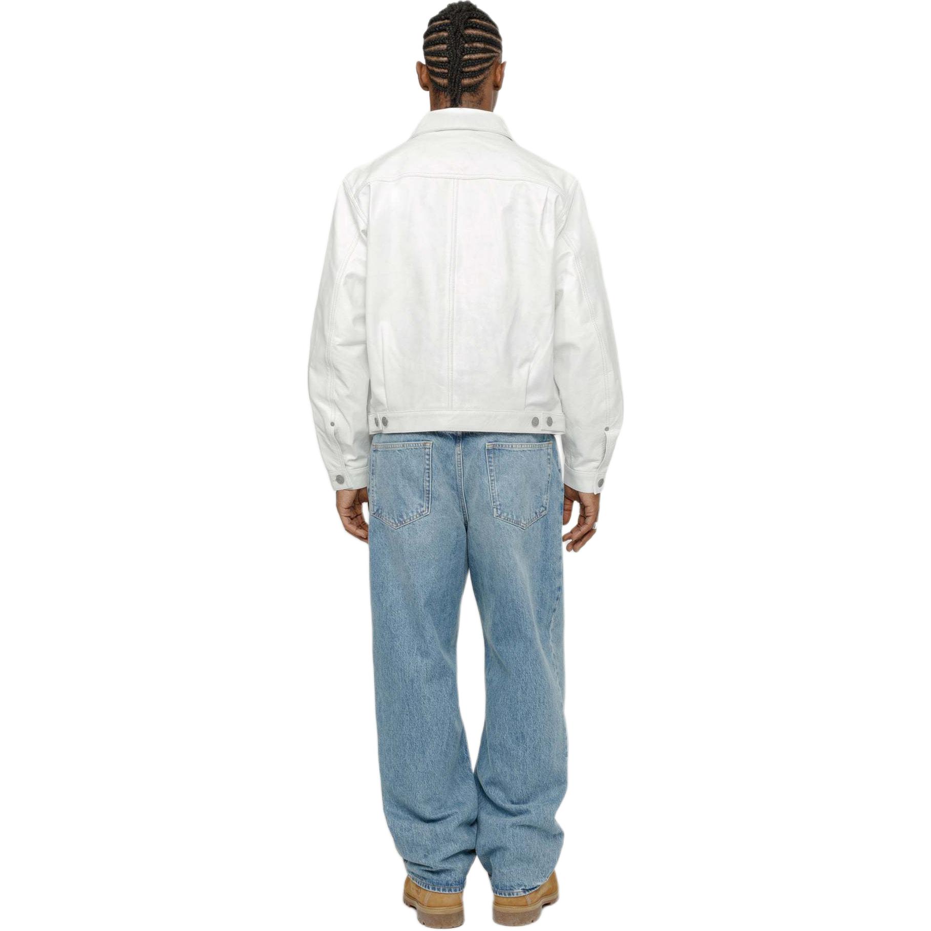 Stüssy Stussy Levi's SS24 Unisex White Leather Trucker Jacket Retro American Style. A8324-0000 圖 7