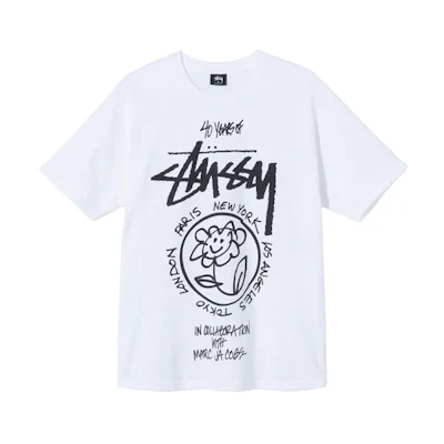 Stüssy Stussy Marc Jacobs 40th Anniversary Vintage White Graphic Tee Unisex. 3903638