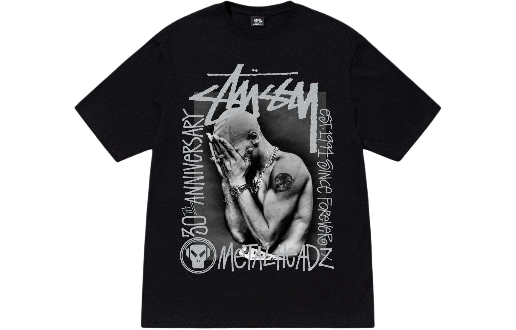 Shop Stüssy x Metalheadz SS24 復古標誌圖案男女同款短袖T恤。 3903901