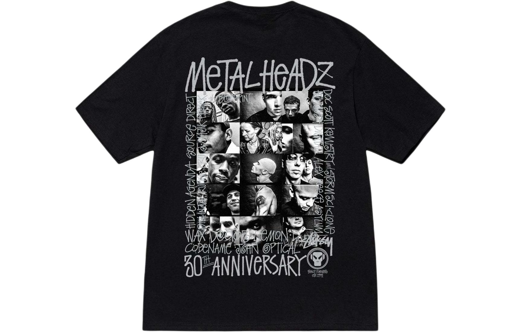 Purchase Stüssy x Metalheadz SS24 復古標誌圖案男女同款短袖T恤。 3903901