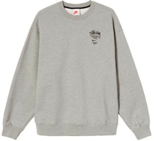 Stüssy Stussy x Nike Embroidered Logo Retro Fleece Crewneck Sweatshirt Grey Unisex. DC4199-050 Stüssy Stussy x Nike Embroidered Logo Retro Fleece Crewneck Sweatshirt Grey Unisex. DC4199-050